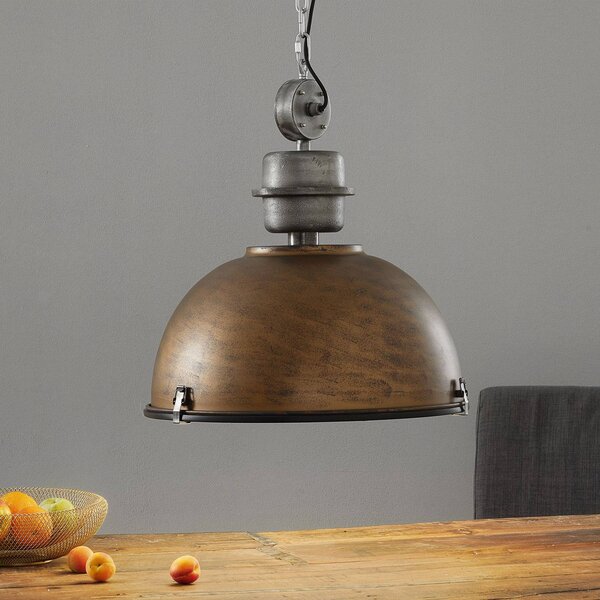 Steinhauer Lampa wisząca Bikkel XXL, możliwość ściemniania, brązowy / rdzawy, salon / jadalnia, metal, industrialny