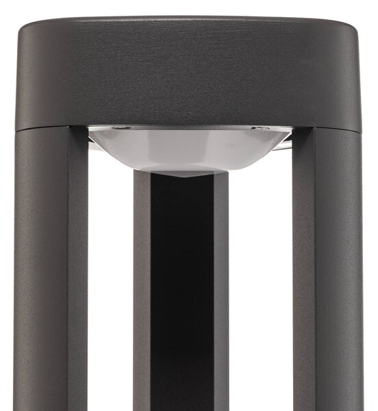 Słupek oświetleniowy LED Pirron Lucande, czarny, aluminium, nowoczesny