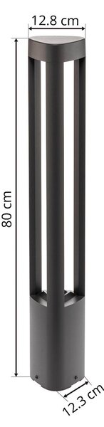 Słupek oświetleniowy LED Pirron Lucande, czarny, aluminium, nowoczesny