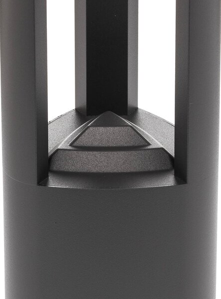 Słupek oświetleniowy LED Pirron Lucande, czarny, aluminium, nowoczesny