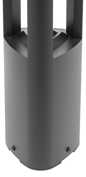 Słupek oświetleniowy LED Pirron Lucande, czarny, aluminium, nowoczesny