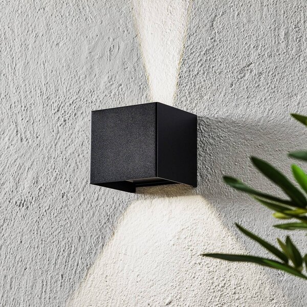 FISCHER & HONSEL Kinkiet zewnętrzny LED Wall, czarny, metal, nowoczesny