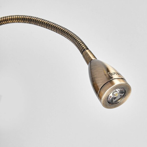 Searchlight Kinkiet LED 6519, brązowy / mosiężny, salon / jadalnia, metal, nowoczesny