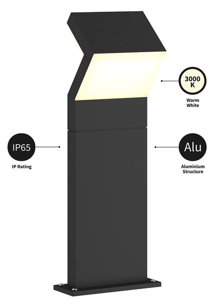 Lampa ogrodowa stojąca Havin Arcchio, czarny, aluminium, nowoczesny