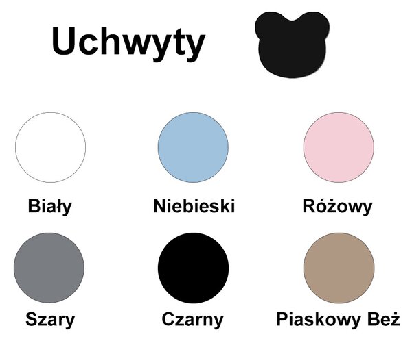 Biurko z szufladami do pokoju dziecka MIŚ - Wybór koloru