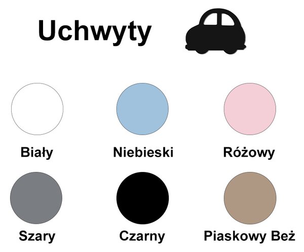 Biurko z szufladami do pokoju dziecka CARS - Wybór koloru