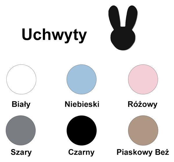 Komoda z szufladami do pokoju dziecka KRÓLICZEK - Wybór koloru