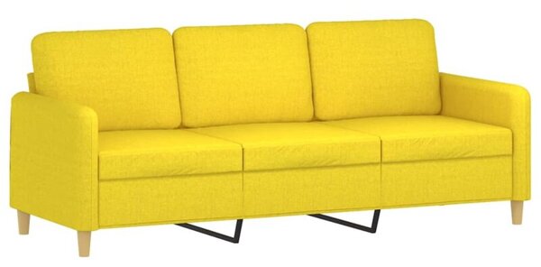 Sofa 3-osobowa, jasnoÅ¼Ã³Åta, 180 cm, tapicerowana tkaninÄ