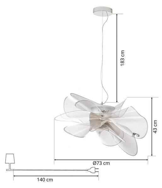 Slamp Lampa wisząca designerska La Belle Étoile, możliwość ściemniania, biały / opal, salon / jadalnia, tworzywo sztuczne, design