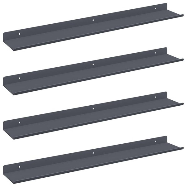 Wisząca półka z matowej stali w kolorze antracytowym 60x9x2,5 cm