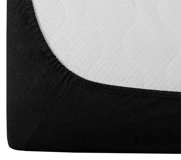 Bawełniane prześcieradło z gumką STANDARD 90 x 200 cm czarne