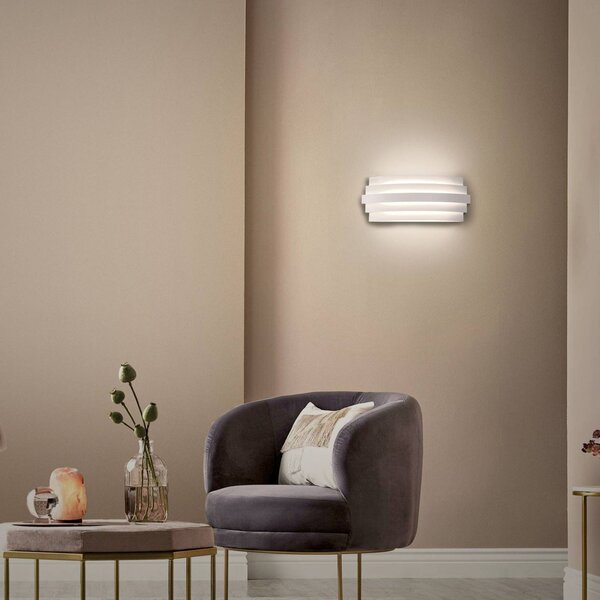 ACB ILUMINACIÓN Kinkiet LED Luxur, biały / opal, przedpokój, aluminium, design