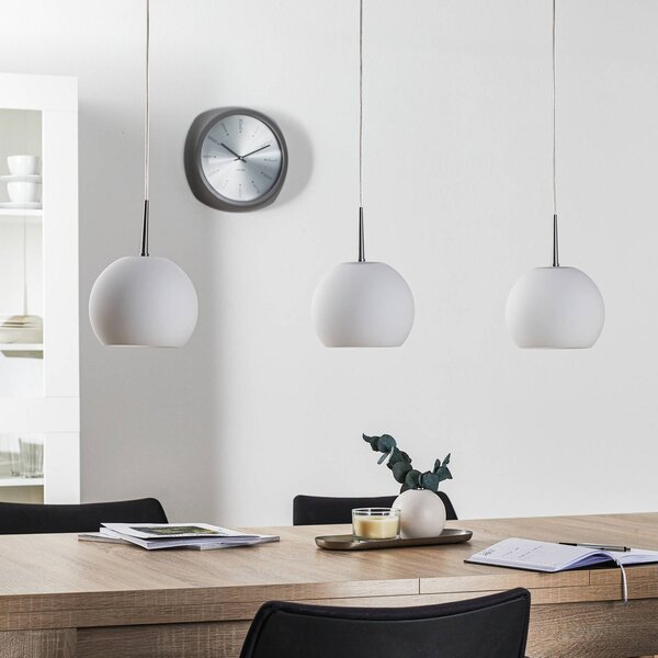 Casablanca Lampa wisząca szklana Ball, możliwość ściemniania, biały / opal, salon / jadalnia, szkło, design