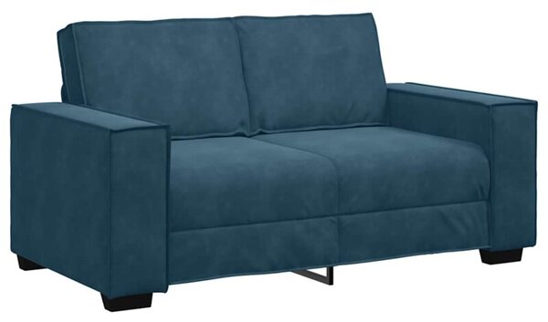 Sofa 2-osobowa, niebieski, 160x78x84 cm, tapicerowana aksamitem