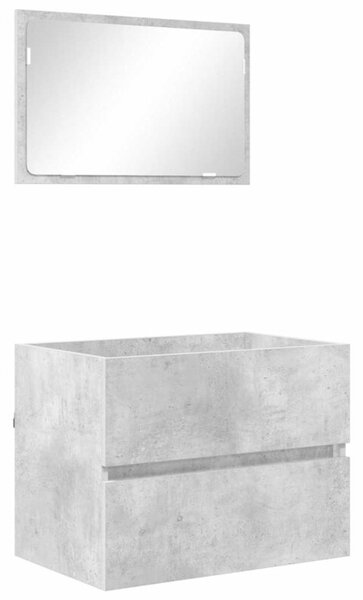 Zestaw mebli łazienkowych betonowy szary 60 x 38,3 x 45 cm