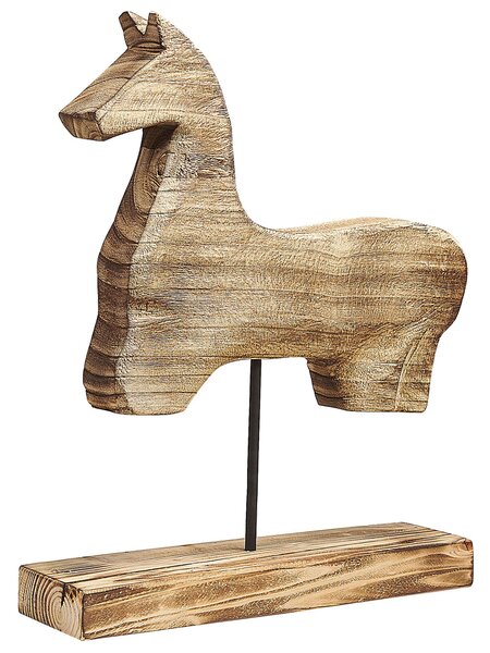 Figurka dekoracyjna nowoczesna kształt konia jasne drewno stojak Colima Beliani