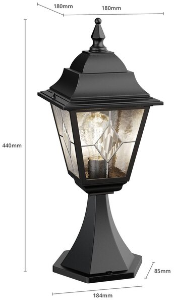 Elstead Lampa ogrodowa stojąca Norfolk, czarny, metal