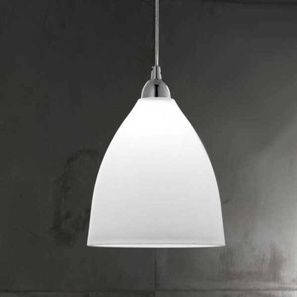 Fabas Luce Lampa wisząca szklana PROVENZA, możliwość ściemniania, biały / opal, salon / jadalnia, szkło, nowoczesny