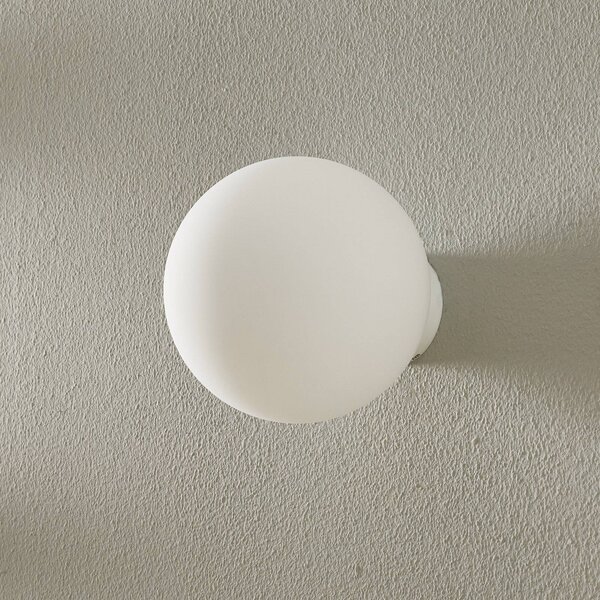 Fabbian Kinkiet designerski Lumi Sfera, możliwość ściemniania, biały / opal, salon / jadalnia, szkło, design