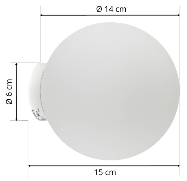 Fabbian Kinkiet designerski Lumi Sfera, możliwość ściemniania, biały / opal, salon / jadalnia, szkło, design