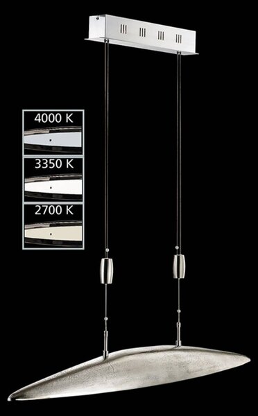 FISCHER & HONSEL Lampa wisząca SHINE, możliwość ściemniania, aluminiowy / szary / cynkowy, salon / jadalnia, aluminium, nowoczesny