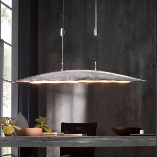 FISCHER & HONSEL Lampa wisząca SHINE, możliwość ściemniania, aluminiowy / szary / cynkowy, salon / jadalnia, aluminium, nowoczesny