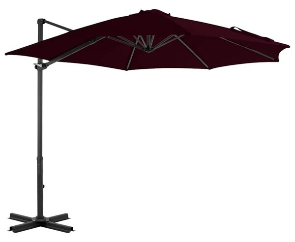 Parasol wiszący z aluminiowym słupkiem, 300 cm, czerwony