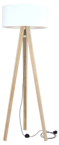 Lampa stojąca Wanda jesion, biały