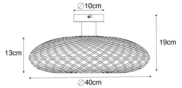 Orientalna lampa sufitowa bambusowa 40 cm - Ostrava