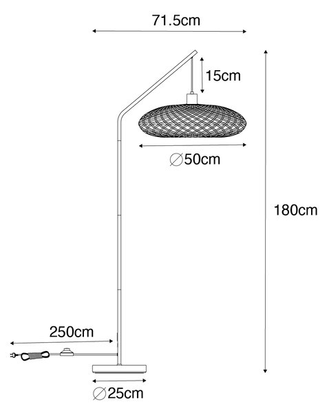 Orientalna lampa podłogowa bambusowa - Ostrava