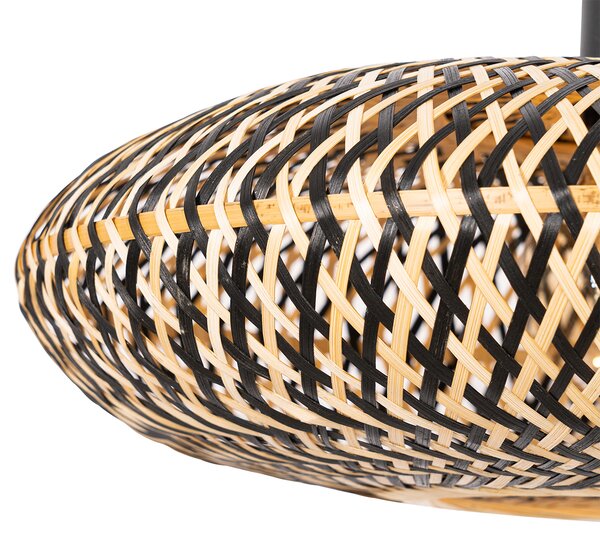 Orientalna lampa wisząca czarna bambusowa 50 cm - Ostrava