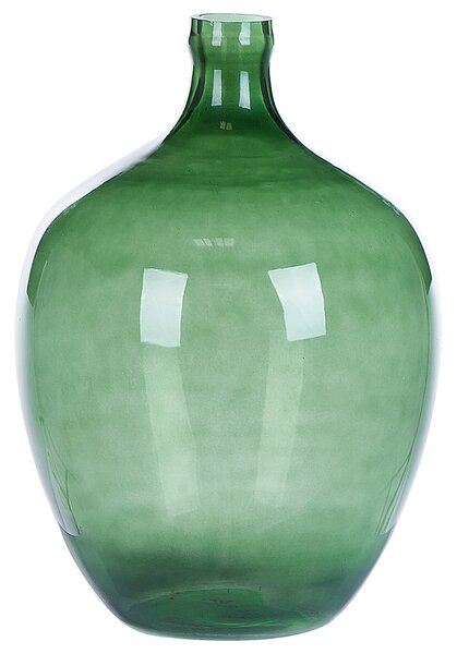 Wazon dekoracyjny szklany okrągły 39 cm ręcznie wykonany ozdobny zielony Roti Beliani