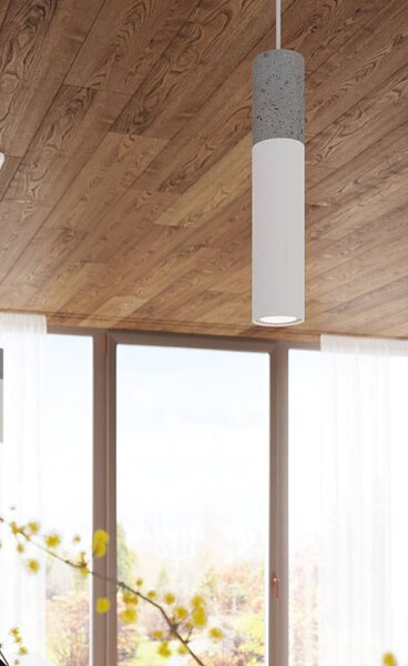 Biała lampa wisząca tuba w stylu loft - S756 A4-M44