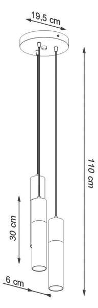 Czarna industrialna lampa wisząca tuba - S756 B1-N15