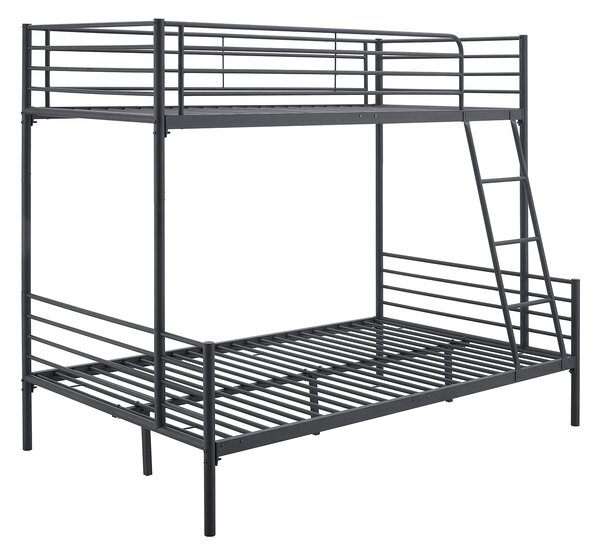 Łóżko Piętrowe Młodzieżowe 90x200 cm/ 120x200 cm TRES Metalowe Czarne