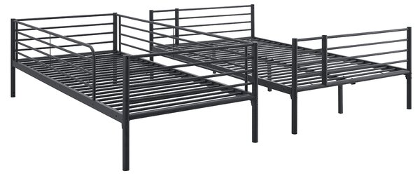 Łóżko Piętrowe Młodzieżowe 90x200 cm/ 120x200 cm TRES Metalowe Czarne