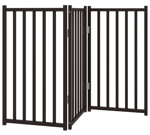 Składana bramka dla psa, 3 panele, czarna, 150 cm, drewniana