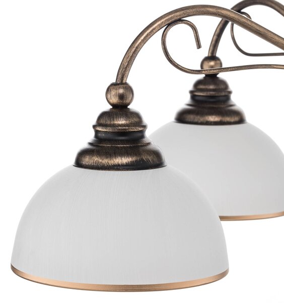 Lampa wisząca Casale Jupiter, możliwość ściemniania, brązowy / mosiężny, salon / jadalnia, metal, antyczny
