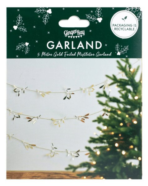 Girlanda świąteczna GOLD MISTLETOE 5 m, złota