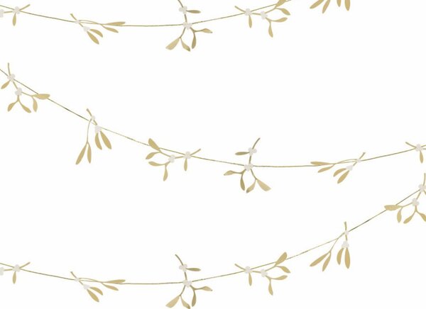Girlanda świąteczna GOLD MISTLETOE 5 m, złota