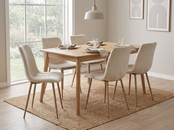 Beżowe aksamitne krzesło LAVA CAMEL BEŻ
