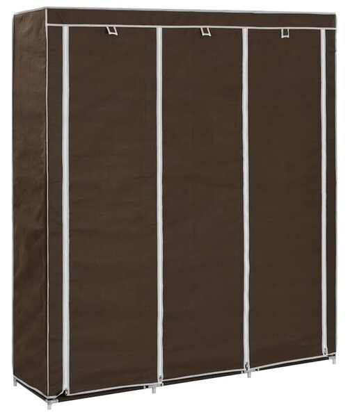 Szafa z przegrodami i drÄ Å¼kami, brÄ zowa, 150x45x175 cm, tkanina