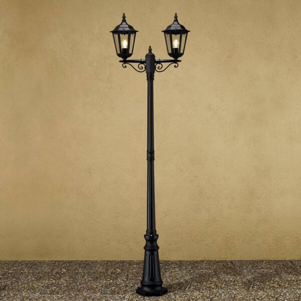 Konstsmide Latarnia ogrodowa Firenze, 2-punktowa, czarna FIRENZE, czarny, aluminium, dworkowy / rustykalny