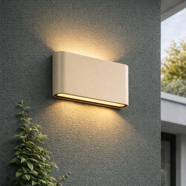Nowoczesny kinkiet zewnętrzny beżowy 17,5 cm z LED IP65 - Batt