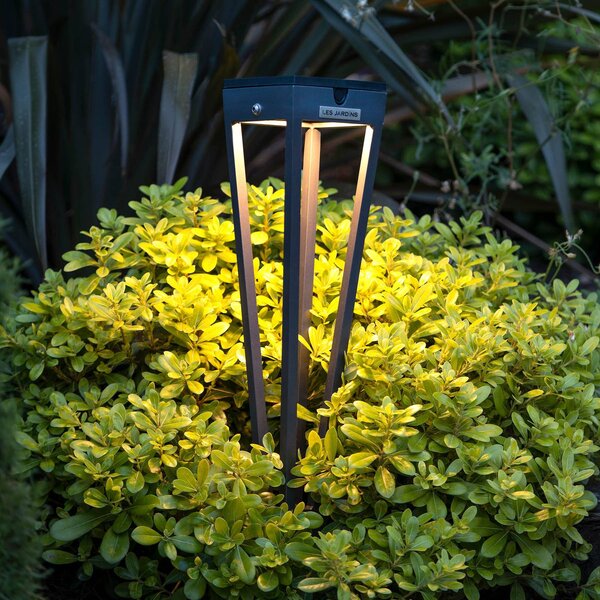 Les Jardins Latarka solarna LED Tinka, 52 cm wysokości, szara możliwość ściemniania, aluminiowy / szary / cynkowy, aluminium