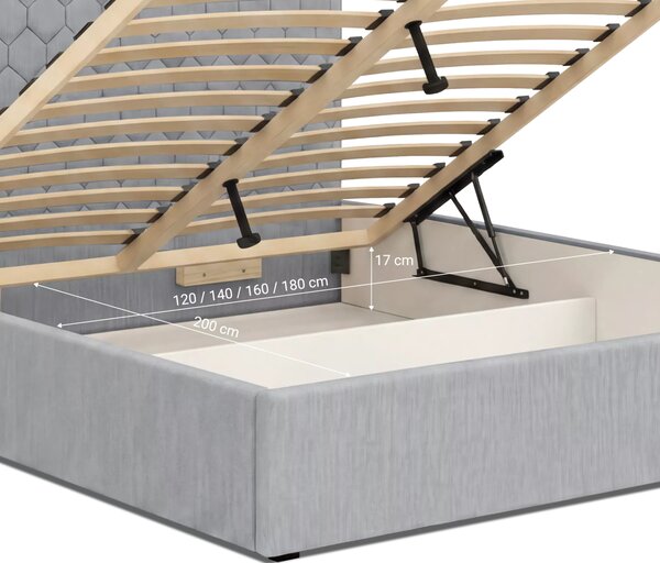 Łóżko F-Line Creatina 140x200, Monolith 84 Popielaty