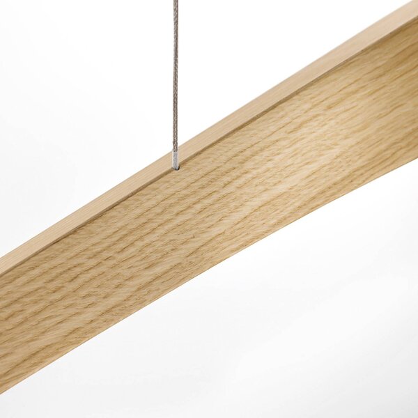 Lampa wisząca Hiba Quitani, możliwość ściemniania, jasne drewno, salon / jadalnia, drewno, nowoczesny