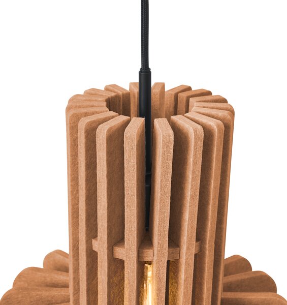 Retro Lampa Wisząca Czarna z Pomarańczowym Wnętrzem 3-punktowa - Felt