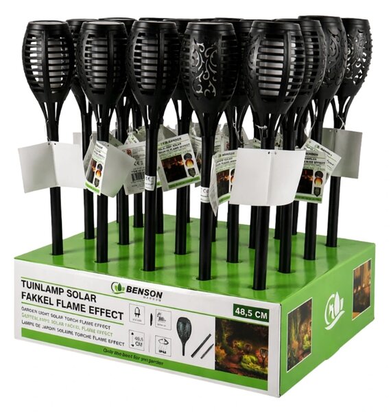 Lampa solarna FLARION z efektem płomienia 48,5 cm