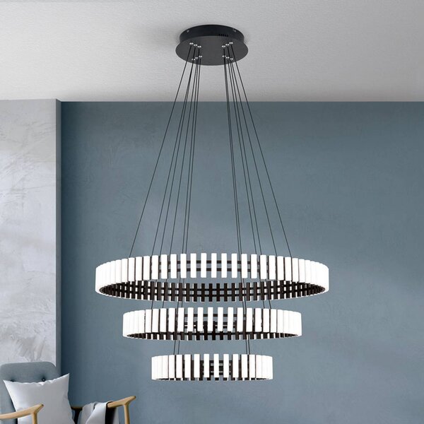 ORION Lampa wisząca Mansion, możliwość ściemniania, biały / opal, salon / jadalnia, metal, design